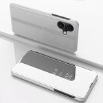 Plated Mirror Horizontal Flip Leather Phone Case with Holder, For iPhone 16 Pro, For iPhone 16 Plus, For iPhone 16, For iPhone 15 Pro Max, For iPhone 15 Pro, For iPhone 15 Plus
