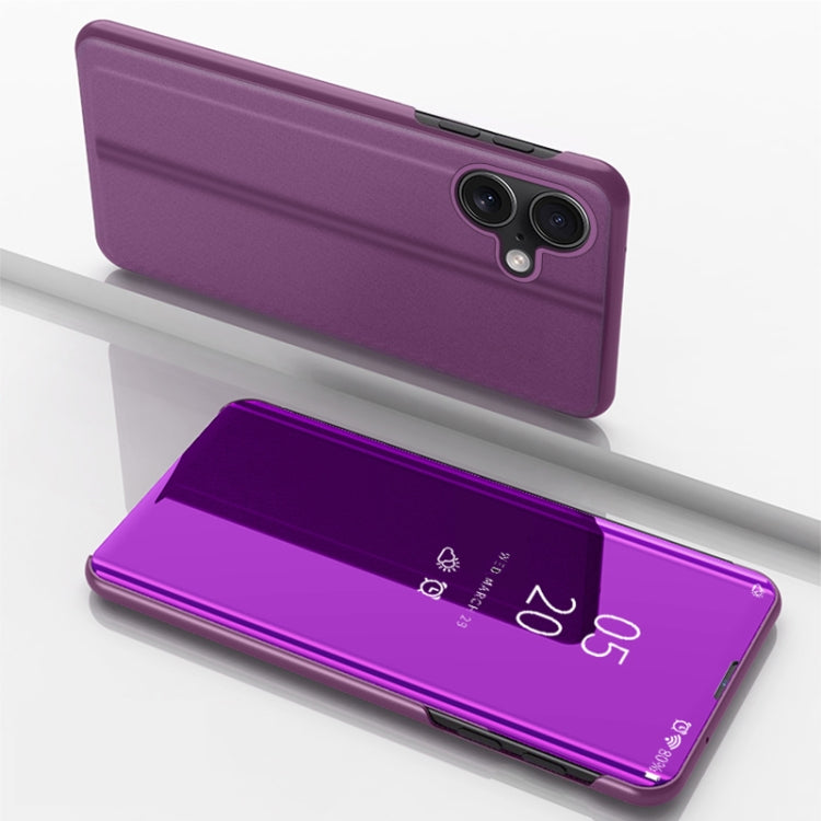 Plated Mirror Horizontal Flip Leather Phone Case with Holder, For iPhone 16 Pro, For iPhone 16 Plus, For iPhone 16, For iPhone 15 Pro Max, For iPhone 15 Pro, For iPhone 15 Plus