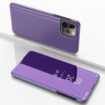 Plated Mirror Horizontal Flip Leather Phone Case with Holder, For iPhone 16 Pro, For iPhone 16 Plus, For iPhone 16, For iPhone 15 Pro Max, For iPhone 15 Pro, For iPhone 15 Plus