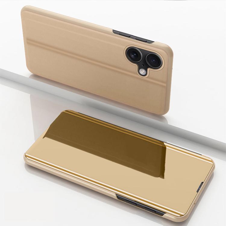 Plated Mirror Horizontal Flip Leather Phone Case with Holder, For iPhone 17e / 16e, For iPhone 17 Pro Max, For iPhone 17 Pro, For iPhone 17, For iPhone Air, For iPhone 16 Pro Max