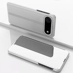 Plated Mirror Horizontal Flip Leather Phone Case with Holder, For iPhone 17e / 16e, For iPhone 17 Pro Max, For iPhone 17 Pro, For iPhone 17, For iPhone Air, For iPhone 16 Pro Max