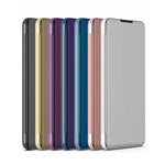 Plated Mirror Horizontal Flip Leather Phone Case with Holder, For iPhone 16 Pro, For iPhone 16 Plus, For iPhone 16, For iPhone 15 Pro Max, For iPhone 15 Pro, For iPhone 15 Plus
