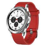 20mm silicone watch band for Samsung Galaxy Watch in red, featuring a textured design and compatible with various Watch models.