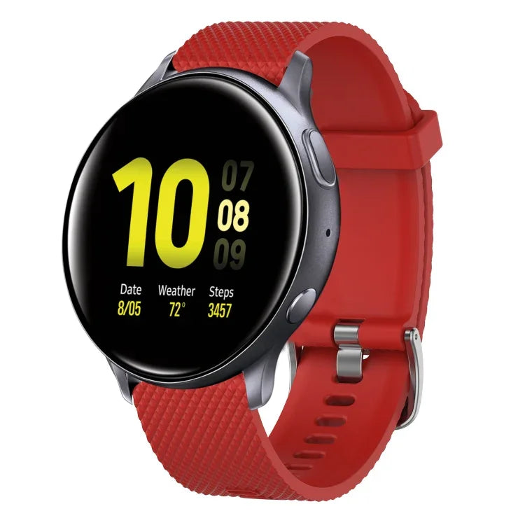 20mm Diamond Textured Silicone Watch Band, For Samsung  Galaxy Watch 4 Classic 42mm, For Samsung Galaxy Watch Active 2 44mm, For Samsung Galaxy Watch Active 2 40mm, For Samsung Galaxy Watch 42mm