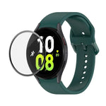 JUNSUNMAY Silicone Adjustable Strap + Full Coverage PMMA Screen Protector Kit, For Samsung Galaxy Watch5 40mm, For Samsung Galaxy Watch4 44mm, For Samsung Galaxy Watch4 40mm