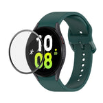 JUNSUNMAY Silicone Adjustable Strap + Full Coverage PMMA Screen Protector Kit, For Samsung Galaxy Watch6 Classic 43mm, For Samsung Galaxy Watch5 44mm, For Samsung Galaxy Watch5 Pro 45mm