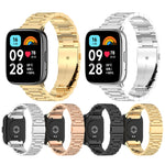 Three Bead Stainless Steel Metal Watch Band, For Redmi Watch 3 Active, For Redmi Watch 3 Lite