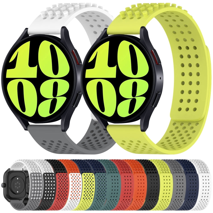 20mm Holes Breathable 3D Dots Silicone Watch Band, For Samsung Galaxy Watch 6 Classic 47mm, For Samsung Galaxy Watch 6 44mm, For Samsung Galaxy Watch 6 40mm