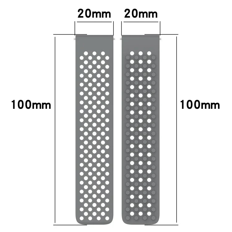 20mm Holes Breathable 3D Dots Silicone Watch Band, For Samsung  Galaxy Watch 4 Classic 42mm, For Samsung Galaxy Watch Active 2 44mm, For Samsung Galaxy Watch Active 2 40mm