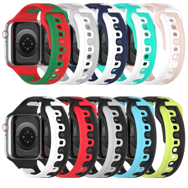 Double Color Silicone Watch Band, For Apple Watch 5 44mm, For Apple Watch 5 40mm, For Apple Watch 4 44mm, For Apple Watch 4 40mm