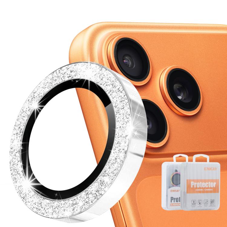 ENKAY Hat-Prince Glitter Rear Lens Aluminium Alloy Tempered Glass Film, For iPhone 17 Pro / 17 Pro Max, For iPhone 17, For iPhone Air, For iPhone 15 Pro / 15 Pro Max, For iPhone 15 / 15 Plus