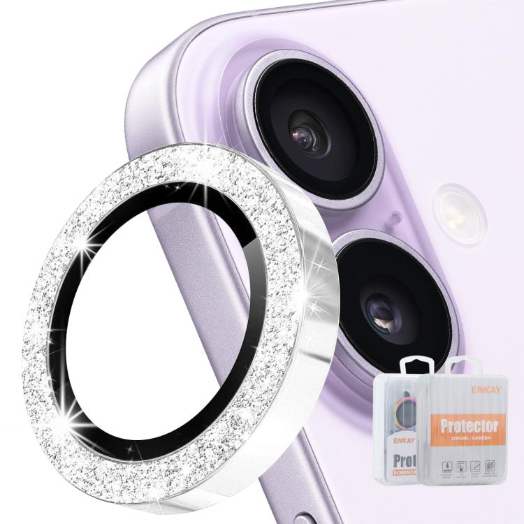 ENKAY Hat-Prince Glitter Rear Lens Aluminium Alloy Tempered Glass Film, For iPhone 17 Pro / 17 Pro Max, For iPhone 17, For iPhone Air, For iPhone 15 Pro / 15 Pro Max, For iPhone 15 / 15 Plus