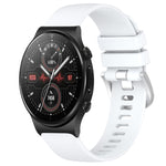 Liquid Glossy Silver Buckle Silicone Watch Band, For Huawei Watch GT3 42mm 20mm, For Huawei Watch 3 22mm, For Huawei Watch GT2 Pro 22mm, For Huawei Watch GT2 46mm 22mm