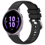 Liquid Glossy Silver Buckle Silicone Watch Band, For Garmin Active5, For Garmin VivoMove Trend, For Garmin Venu SQ2, For Garmin Venu / Venu SQ