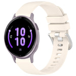 Liquid Glossy Silver Buckle Silicone Watch Band, For Garmin Active5, For Garmin VivoMove Trend, For Garmin Venu SQ2, For Garmin Venu / Venu SQ