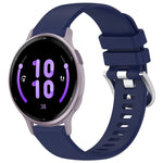 Liquid Glossy Silver Buckle Silicone Watch Band, For Garmin Active5, For Garmin VivoMove Trend, For Garmin Venu SQ2, For Garmin Venu / Venu SQ