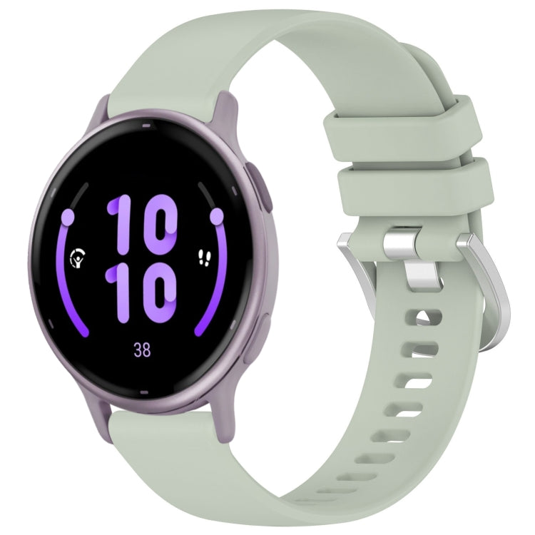 Liquid Glossy Silver Buckle Silicone Watch Band, For Garmin Active5, For Garmin VivoMove Trend, For Garmin Venu SQ2, For Garmin Venu / Venu SQ