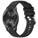 Liquid Glossy Silver Buckle Silicone Watch Band, For Garmin Active5, For Garmin VivoMove Trend, For Garmin Venu SQ2, For Garmin Venu / Venu SQ