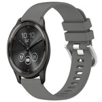 Liquid Glossy Silver Buckle Silicone Watch Band, For Garmin Active5, For Garmin VivoMove Trend, For Garmin Venu SQ2, For Garmin Venu / Venu SQ