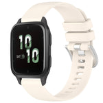 Liquid Glossy Silver Buckle Silicone Watch Band, For Garmin Active5, For Garmin VivoMove Trend, For Garmin Venu SQ2, For Garmin Venu / Venu SQ