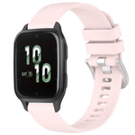 Liquid Glossy Silver Buckle Silicone Watch Band, For Garmin Active5, For Garmin VivoMove Trend, For Garmin Venu SQ2, For Garmin Venu / Venu SQ