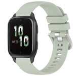 Liquid Glossy Silver Buckle Silicone Watch Band, For Garmin Active5, For Garmin VivoMove Trend, For Garmin Venu SQ2, For Garmin Venu / Venu SQ