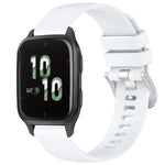 Liquid Glossy Silver Buckle Silicone Watch Band, For Garmin Active5, For Garmin VivoMove Trend, For Garmin Venu SQ2, For Garmin Venu / Venu SQ