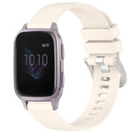 Liquid Glossy Silver Buckle Silicone Watch Band, For Garmin Active5, For Garmin VivoMove Trend, For Garmin Venu SQ2, For Garmin Venu / Venu SQ