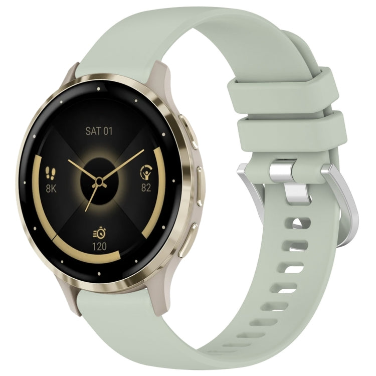 Liquid Glossy Silver Buckle Silicone Watch Band, For Garmin Venu 3S, For Garmin Forerunner 265S, For Garmin Forerunner 255S Music / 255S, For Garmin Venu 2S