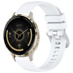 Liquid Glossy Silver Buckle Silicone Watch Band, For Garmin Venu 3S, For Garmin Forerunner 265S, For Garmin Forerunner 255S Music / 255S, For Garmin Venu 2S