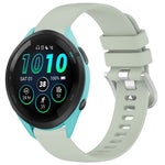 Liquid Glossy Silver Buckle Silicone Watch Band, For Garmin Venu 3S, For Garmin Forerunner 265S, For Garmin Forerunner 255S Music / 255S, For Garmin Venu 2S