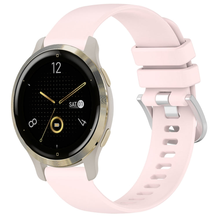 Liquid Glossy Silver Buckle Silicone Watch Band, For Garmin Venu 3S, For Garmin Forerunner 265S, For Garmin Forerunner 255S Music / 255S, For Garmin Venu 2S