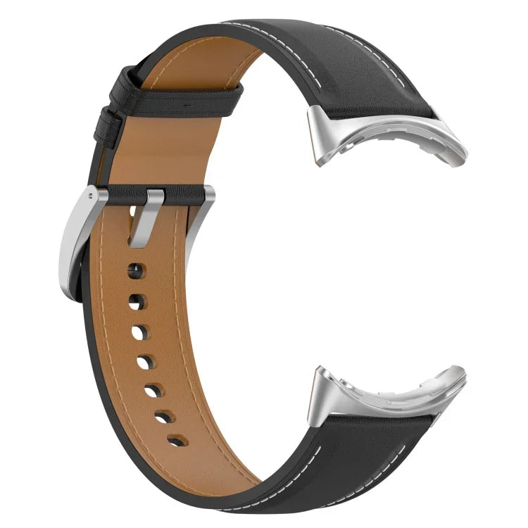 Top Layer Leather Embossed Sewing Watch Band, For Google Pixel Watch 4 / 3 / 2 / 1 41mm