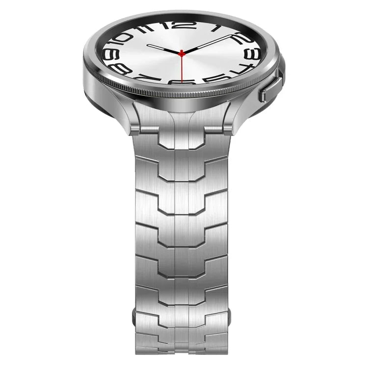 Lron Man Curved Connection Stainless Steel Watch Band, For Samsung Galaxy Watch6 Classic 43 / 47mm, For Samsung Galaxy Watch 6 40 / 44mm, For Samsung Galaxy Watch 5 40 / 44mm, For Samsung Galaxy Watch 5 Pro, For Samsung Galaxy Watch 4 40 / 44mm        ...