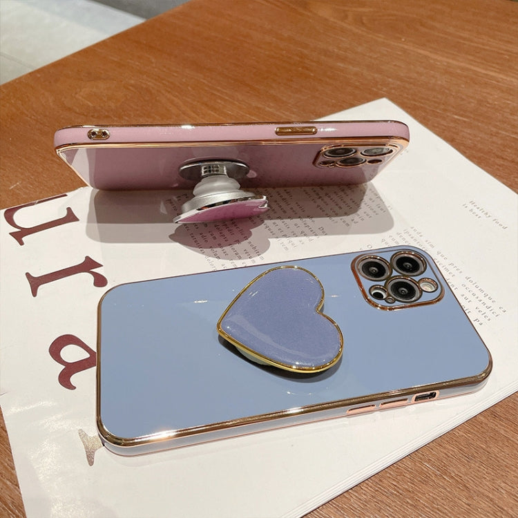 Electroplating Love Heart Holder TPU Phone Case, For iPhone 17e / 16e, For iPhone 17 Pro Max, For iPhone 17 Pro, For iPhone 17, For iPhone Air, For iPhone 16 Pro Max, For iPhone 16 Pro, For iPhone 16 Plus