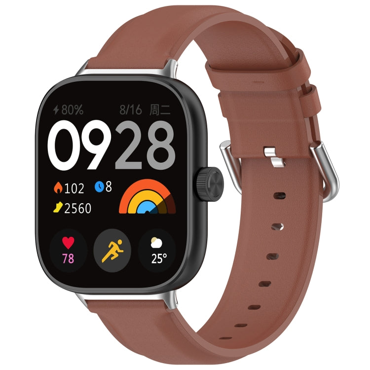 Round Tail Top Layer Leather Watch Band, For Xiaomi Band 10 Pro / Band 9 Pro / Band 8 Pro, For Redmi Watch 6 / Watch 5 / Watch 4