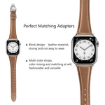 Plain Leather Butterfly Buckle Watch Band, For Apple Watch Series 9 41mm, For Apple Watch Ultra 49mm, For Apple Watch Series 8 41mm, For Apple Watch Series 8 45mm