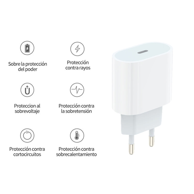 PD35W USB-C / Type-C Port Charger for iPhone / iPad Series, EU Plug, EU Plug