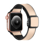 Fold Magnetic Square Buckle PU Silicone Watch Band, For Apple Watch SE 2023 44mm, For Apple Watch SE 2023 40mm, For Apple Watch Ultra 2 49mm, For Apple Watch Series 9 45mm