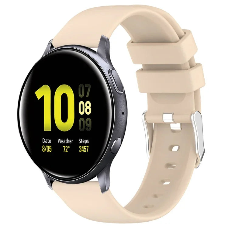 20mm Smooth Solid Color Silicone Watch Band, For Samsung  Galaxy Watch 4 Classic 42mm, For Samsung Galaxy Watch Active 2 44mm, For Samsung Galaxy Watch Active 2 40mm, For Samsung Galaxy Watch 42mm