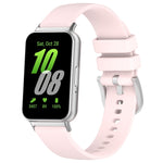 For Samsung Galaxy Fit 3 SM-R390 Metal Connector Liquid Glossy Silicone Watch Band, Black, Orange, Red, Dark Gray, Purple, Starlight, Dark Blue, Green, White, Light Pink