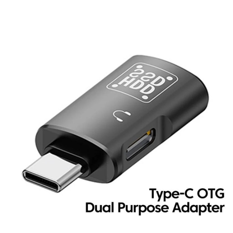 JS-109 USB-C / Type-C to Type-C + USB 3.0 Converter OTG Adapter for Digital Headset and U-Disk, Type-C to Type-C + USB