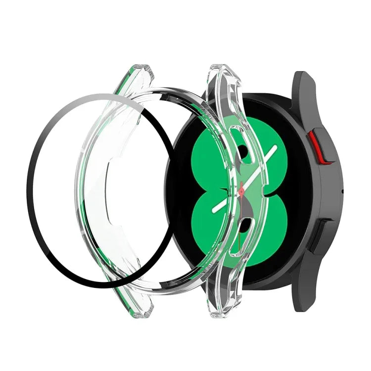 For Samsung Galaxy Watch FE 40mm PC + Tempered Glass Film Integrated Watch Protective Case
