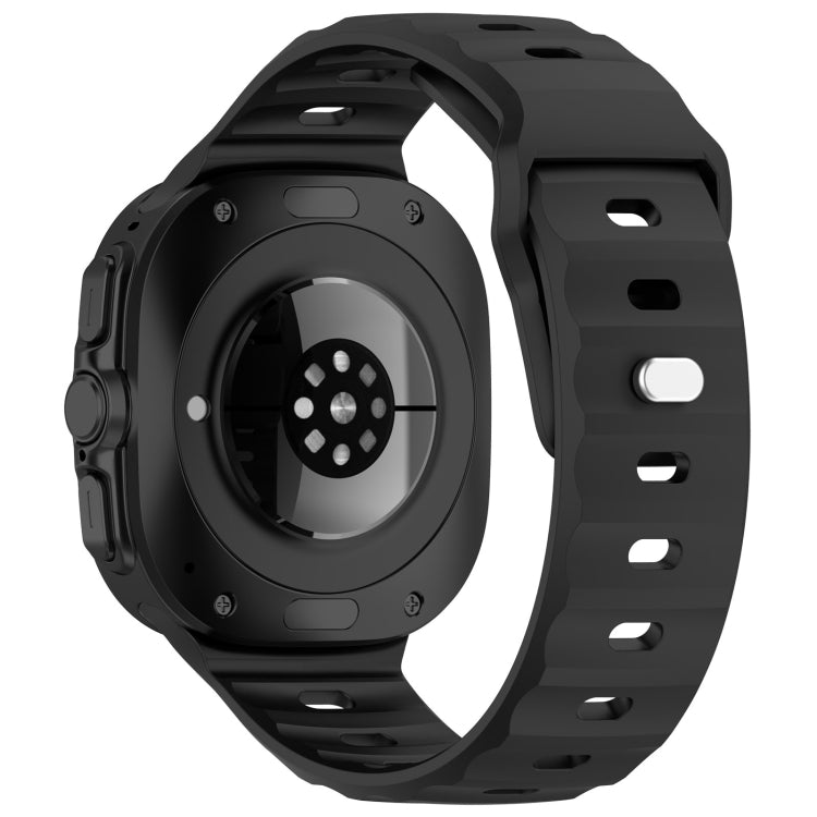 For Galaxy Watch Ultra2 2026 / 2025 / 1 2024 Solid Color Reverse Buckle Silicone Watch Band, Black, White, Blue, Yellow, Light Gray, Dark Green, Cyan, Dark Blue, Starlight, Pink