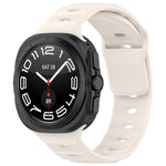For Galaxy Watch Ultra2 2026 / 2025 / 1 2024 Solid Color Reverse Buckle Silicone Watch Band, Black, White, Blue, Yellow, Light Gray, Dark Green, Cyan, Dark Blue, Starlight, Pink
