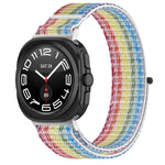 For Samsung Galaxy Watch Ultra 47mm Loop Nylon Hook and Loop Fastener Watch Band, Black, Blue Ocean, Rainbow, Seashell Color, Sea Blue, Gray Blue, Khaki Yellow, Dark Blue, Lime
