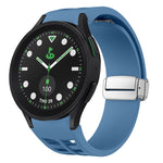Richard Magnetic Folding Silver Buckle Silicone Watch Band, For Samsung Galaxy Watch FE 40mm, For Sansung Galaxy Watch 5 Pro Golf Edition, For Samsung Galaxy Watch 5 Golf Edition