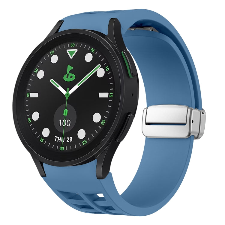 Richard Magnetic Folding Silver Buckle Silicone Watch Band, For Samsung Galaxy Watch FE 40mm, For Sansung Galaxy Watch 5 Pro Golf Edition, For Samsung Galaxy Watch 5 Golf Edition