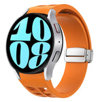 Richard Magnetic Folding Silver Buckle Silicone Watch Band, For Samsung Galaxy Watch 6 40 / 44mm, For Samsung Galaxy Watch 5 40 / 44mm, For Samsung Galaxy Watch 4 40 / 44mm