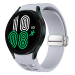 Richard Magnetic Folding Silver Buckle Silicone Watch Band, For Samsung Galaxy Watch 6 40 / 44mm, For Samsung Galaxy Watch 5 40 / 44mm, For Samsung Galaxy Watch 4 40 / 44mm